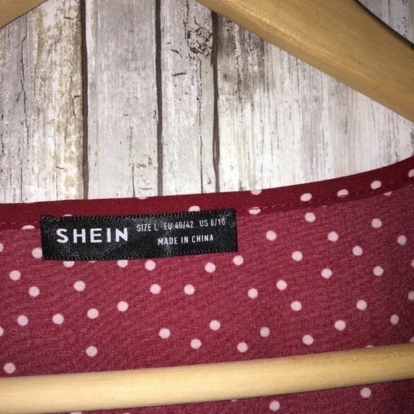 Shein Red Polka Dot Blouse - Picture 5 of 5